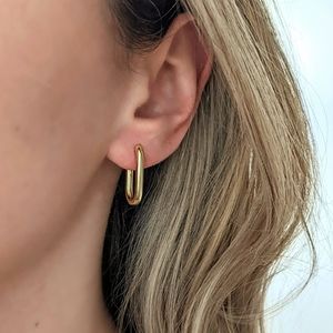 Gold Filled Rectangle Hoops